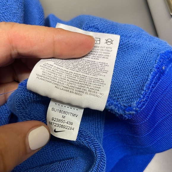 Nike Cropped Hooded Sweatshirt Jacket Medium Blue full zip 💙 - Picture 14 of 16
